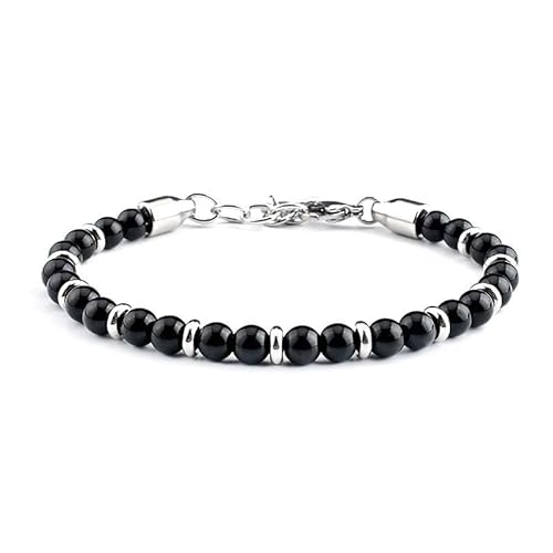 JXAFD Edelstein Armband Damen, Armbänder Mit Perlen Aus Natürlichem Edelstein, Obsidian-Kristall, Verstellbare Stahlkette Mit Karabinerverschluss, Meditations-Yoga-Energie-Edelsteinarmbänder, Schm JXAFD Edelstein Armband Damen, Armbänder Mit Perlen Aus Natürlichem Edelstein, Obsidian-Kristall, Verstellbare Stahlkette Mit Karabinerverschluss, Meditations-Yoga-Energie-Edelsteinarmbänder, Schm von JXAFD