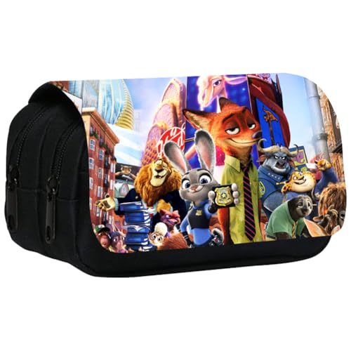 JXBBAAC Zootopia Federmäppchen Große Kapazität Mäppchen, 3D Druck Kinder Federtasche Junge Mädchen Federmappe für Teen Geschenk von JXBBAAC
