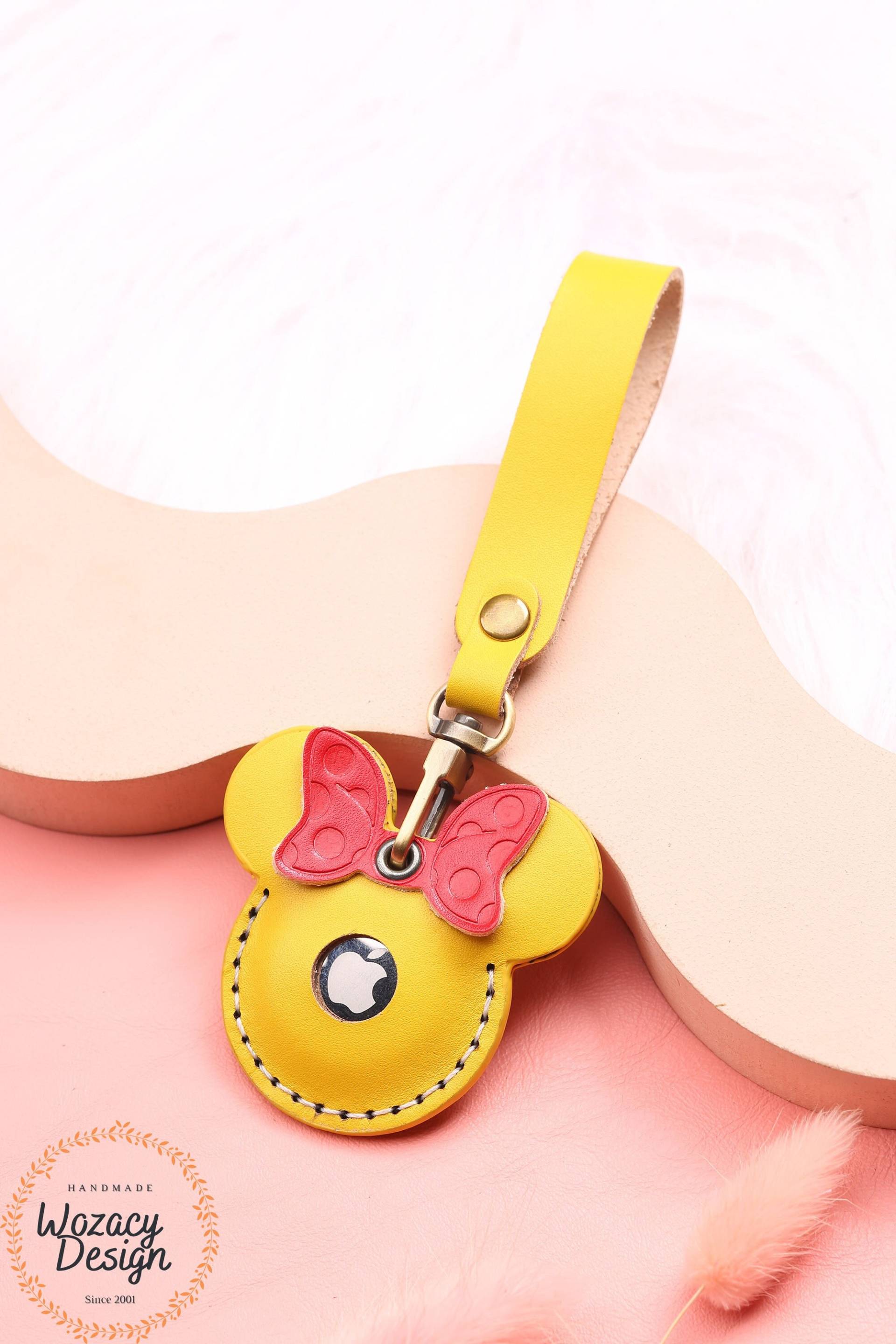 Kawaii Maus Geformte Airtag Tasche, Leder Schlüsselanhänger Schlsselanhänger, Air Tag Llavero, Schöne Halter Bestes Geschenk Für Mädchen Kinder von JXGIFTHOUSE