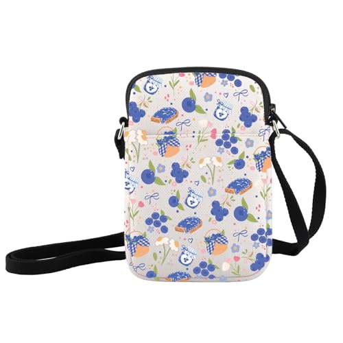 JXGZSO Blueberries Inspired Crossbody Bag Fruit Lover Gift Blueberries Shoulder Bag, Blaubeeren von JXGZSO