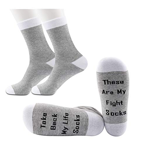 JXGZSO Cancer Socks Cancer Survivor Gift - Take Back My Life Socks These Are My Fight Socks, Set, Einheitsgröße von JXGZSO