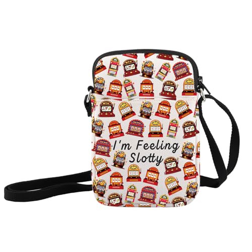 JXGZSO Casino-inspirierte Umhängetasche, Glücksspiel-Liebhaber, Geschenk, Schultertasche, I'm Feeling Slotty von JXGZSO