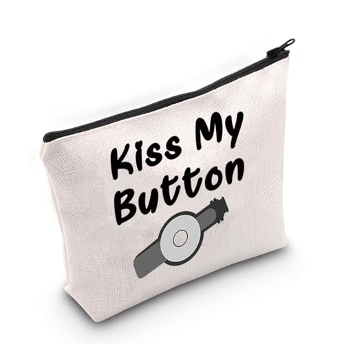 JXGZSO Kosmetiktasche für Fütterungsschlauch, G-Tube, Knopf, Geschenk, Kiss My Button, Make-up-Tasche nach Operationen, Genesungsgeschenk, Kiss My Button von JXGZSO