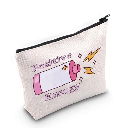 JXGZSO Positive Energy Make-up-Organizer-Tasche, positives Geschenk, motivierendes Zitat, Kulturbeutel, Überlebenstasche, Positive Energie von JXGZSO