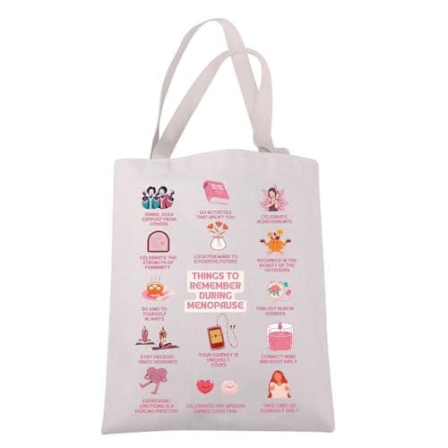 JXGZSO Schultertasche mit Zitat "Things To Remember during Menopause", psychische Gesundheit, inspiriertes Geschenk, Dinge, an die Sie sich in den Wechseljahren erinnern sollten von JXGZSO
