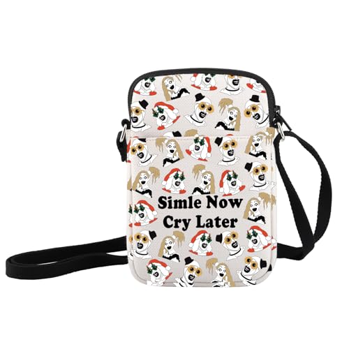 JXGZSO Simle Now Cry Later Bag Lustige Cartoon-Reißverschlusstasche Simle Now Cry Later Umhängetasche, Simle Now Cry Later von JXGZSO