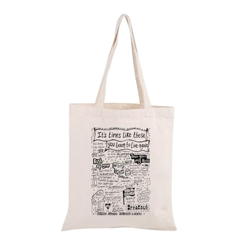 JXGZSO Singer Lyrics Inspired Tote Bag Rock Music Lover Gift Music Album Inspired Gift For Fan Music Inspired Tote Bag, Tragetasche mit Musikmotiv, Large von JXGZSO