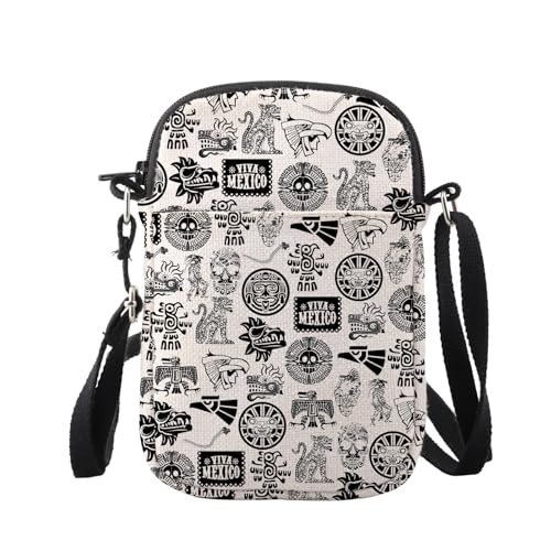 JXGZSO Umhängetasche mit Azteken-Symbol, Indianergeschenk, Mythologie-Liebhaber, Geschenk, Azteken-Maya-Geschenke, Azteken-Symbol-Tasche, small von JXGZSO
