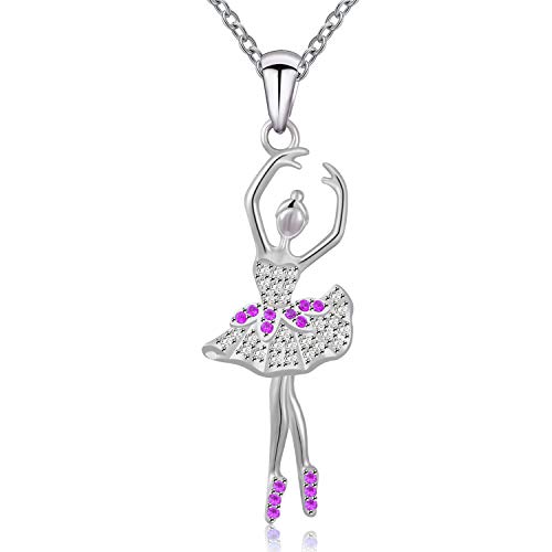 JXJL Halskette mit tanzender Ballerina-Halskette, Geschenk für Mädchen, Teenager, Frauen, Edelstahl Sterling Silber Kristall Gold Metall, Zirkonia-Kristall JXJL Halskette mit tanzender Ballerina-Halskette, Geschenk für Mädchen, Teenager, Frauen, Edelstahl Sterling Silber Kristall Gold Metall, Zirkonia-Kristall von JXJL