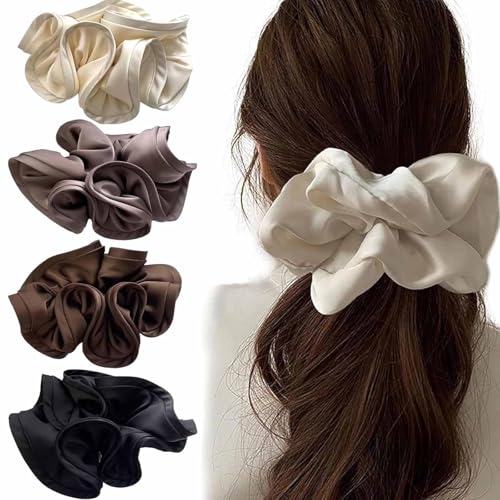 Haargummis für Damen, dickes Haar, übergroßes Haargummi für Damen, großes Haargummi, geeignet für die meisten Frisuren, 4 Stück von JXJXJX