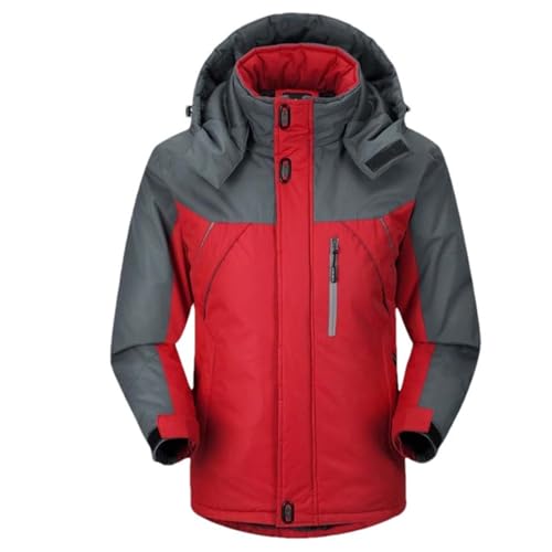 JXQXHCFS Warmer Herren-Skianzug für den Winter, wasserdicht, Snowboard-Bekleidungsset, Schneejacken, Hosen, Overalls, winddicht, mit Kapuze 1pc Red Jackets 3XL von JXQXHCFS