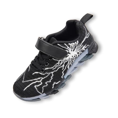 JXS store Turnschuhe Jungen Mädchen Air Sportschuhe Kinder Laufschuhe Leicht Atmungsaktiv Fitnesss Tennis Sneaker Schwarz 33EU von JXS store
