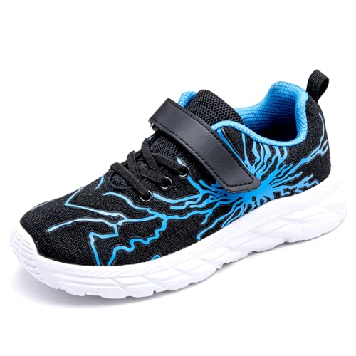 JXS store Turnschuhe Jungen Mädchen Air Sportschuhe Kinder Laufschuhe Leicht Atmungsaktiv Fitnesss Tennis Sneaker Blau 31EU von JXS store