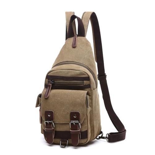 JXXUIRUIEEN Lässige Canvas-Umhängetasche for Outdoor-Reisen, Brusttasche für Frauen Männer(Colour 1) von JXXUIRUIEEN