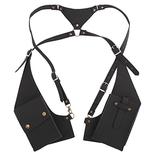 JXXUIRUIEEN Versteckte Pack Rucksack Unterarm-Doppel-Umhängetasche aus PU-Leder mit Holster-Geldbörse von JXXUIRUIEEN
