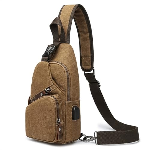 JXXUIRUIEEN Vintage Canvas Tasche Reise USB Umhängetasche für Frauen Männer(Colour 2) von JXXUIRUIEEN