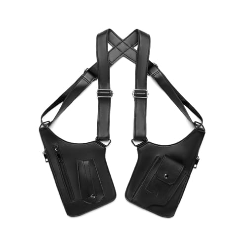 Versteckte Pack Rucksack Retro Unterarmtasche Kleine Umhängetasche Herren Outdoor Weste Tasche(Black) von JXXUIRUIEEN