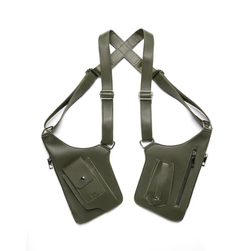 Versteckte Pack Rucksack Retro Unterarmtasche Kleine Umhängetasche Herren Outdoor Weste Tasche(Grün) von JXXUIRUIEEN