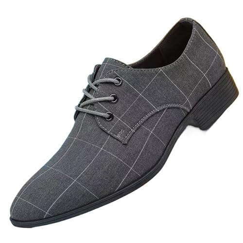 Business Schuhe Herren Anzugschuhe Lederschuhe Schnürhalbschuhe Herrenschuh Schwarz Business Schuhe Leder Schnürhalbschuhe Klassischer Derby Oxford Hochzeit Schuhe (Grau,39) von JXpxbao