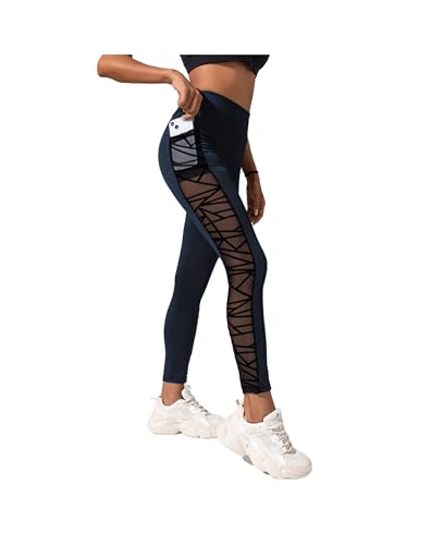 Cellulu Elegante Anti-Cellulite Leggings™-High Waist Po Push Up Booty Leggings Sportleggings Für Heiße Tage (Marineblau,XL) von JXpxbao