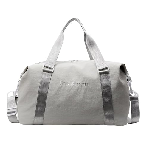 Cocoletti Sporttasche Leicht Faltbare Reisetasche Mit Nassfach, Wasserabweisende Weekender Gym Travel Bag Handgepäck Tasche Trainingstasche Schwimmtasche Hand Rucksack Für Damen Herren (Grau) von JXpxbao