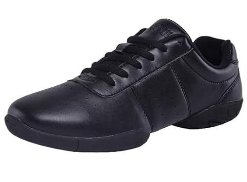 Damen Cheerleading Schuhe Mädchen Cheerleading Schuhe Tanzschuhe Gymnastik Jazz Yoga Trainingsschuhe Outdoor Sportschuhe Walkingschuhe (schwarz,36) von JXpxbao