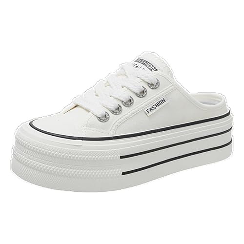 Damen Clogs Hausschuhe Gartenschuhe Sommer Badelatschen Strandschuhe Sandalen Pantoletten Turnschuhe Mit Dicker Sohle (cremefarben,36) von JXpxbao