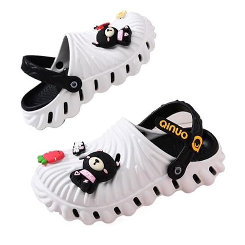 Damen Gardener Plattform Clogs Hausschuhe Leicht Pantoletten Slip on Slides Schuhe Gartenschuhe Atmungsaktiv Strand Sandalen Mit Cartoon Selbstgemachte Deko Schuh Schmuck (Weiß,39) von JXpxbao