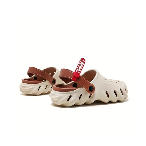 Damen Herren Clogs Hausschuhe Gartenschuhe Sommer Badelatschen Strand Schuhe Sandalen Pantoletten, Plattform Clogs Damen, Sommerschuhe Mit Ansteckern & Schuh Schmuck (Khaki Farbe,40) von JXpxbao