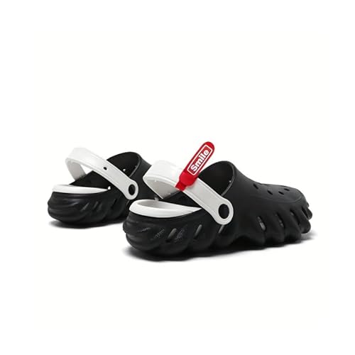 Damen Herren Clogs Hausschuhe Gartenschuhe Sommer Badelatschen Strand Schuhe Sandalen Pantoletten, Plattform Clogs Damen, Sommerschuhe Mit Ansteckern & Schuh Schmuck (Schwarz,38) von JXpxbao