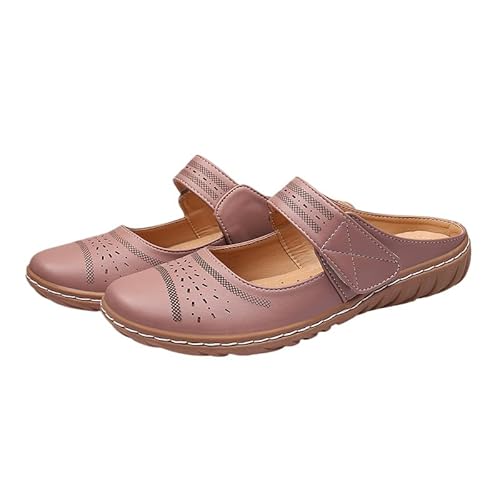 Damen Mary Jane Schuhe Clogs Damen Weiches Kork Fußbett Pantoletten Hausschuhe Sommer Sohle Sandalen rutschfest Gartenschuhe Komfort Slip-On Schuhe (Rosa,37) von JXpxbao