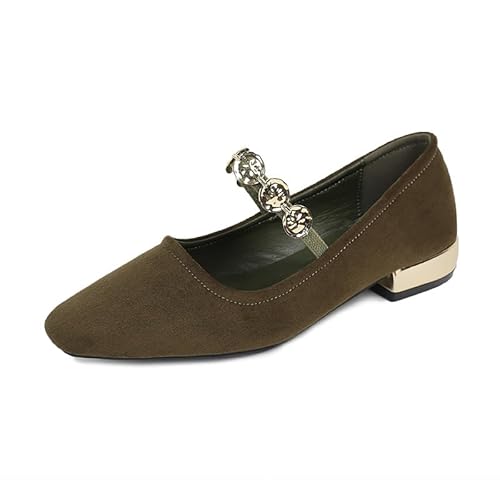 Damen Pumps Slingback Hochzeitsschuhe Damen Spangenpumps Tanzschuhe Sandaletten mit Blockabsatz (Grün,37) von JXpxbao