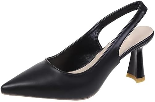 Damen Pumps Slingback Spitzenschuhe Mit Kitten Heel – Perfekt Für Büro, Hochzeiten Und Partys (35,Schwarz) von JXpxbao