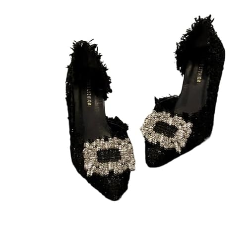 Damen Pumps Slingback Spitzenschuhe mit Kitten Heel – Perfekt für Büro, Hochzeiten und Partys (schwarz,39) von JXpxbao