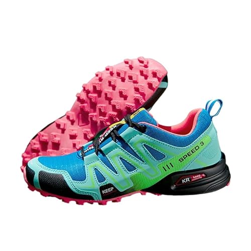 Damen Reise Wanderschuhe Atmungsaktive Cross-Country Laufschuhe (Blau,41) von JXpxbao