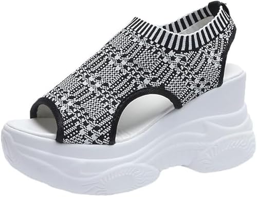 Frauen Peep Toe Plattform Turnschuhe Sommer Athletic Sport Walking Sandalen Bogen Unterstützung Comfy Orthotic Sandale Slip Ons (Grau,39) von JXpxbao
