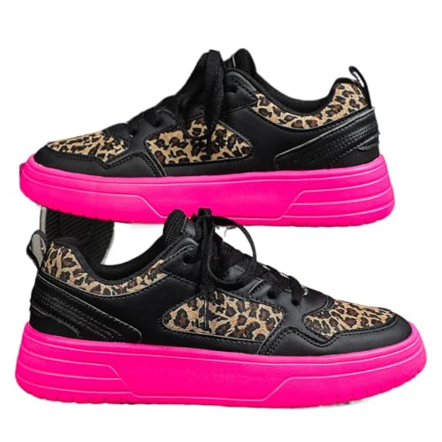 Freizeit Sneaker Für Damen, Plateau - Klassische Walking Tennis Reisen Turnschuhe, Farbenfrohe Chunky Sneaker (38,Schwarz 1) von JXpxbao