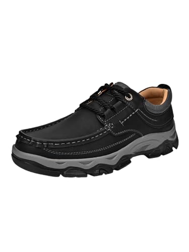 Herren Casual Schnürhalbschuhe Derby Bequeme Sneaker ins Büro (41,schwarz) von JXpxbao