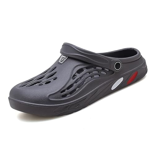 Herren Damen Hausschuhe Gartenschuhe Sommer Badelatschen Strand Schuhe Sandalen Pantoletten, Plattform Clogs Herren, Sommerschuhe Ergonomische Orthopädische Clogs Unisex Gr.36-48 (Grau,46) von JXpxbao