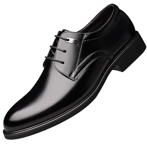 Herren Derby Schnürhalbschuhe Klassischer Business Anzugschuhe Herren Oxford Derby Schuhe Lederschuhe Hochzeitsschuhe Schnürhalbschuhe (schwarz,42) von JXpxbao