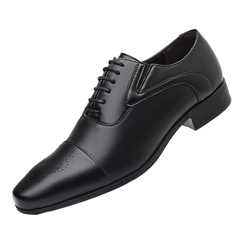 Herren Derby Schuhe Oxfords Businessschuhe Klassischer Schnürschuhe, Anzugschuhe, Komfort, Schnürhalbschuhe, Männer EU38-47 (Schwarz,40) von JXpxbao