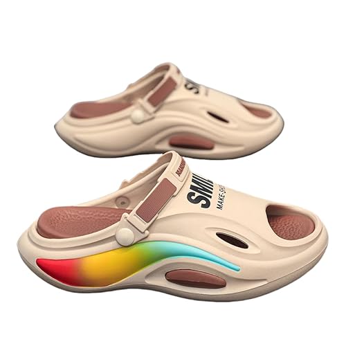 Herren Ergonomische Orthopädische Clogs Hausschuhe Gartenschuhe Sommer Badelatschen Strand Schuhe Sandalen Pantoletten, Plattform Clogs Herren (Hellbraun,44) von JXpxbao