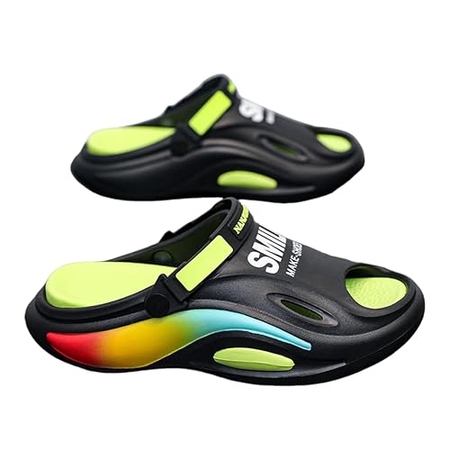 Herren Ergonomische Orthopädische Clogs Hausschuhe Gartenschuhe Sommer Badelatschen Strand Schuhe Sandalen Pantoletten, Plattform Clogs Herren (Schwarz,42) von JXpxbao