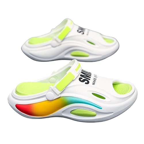 Herren Ergonomische Orthopädische Clogs Hausschuhe Gartenschuhe Sommer Badelatschen Strand Schuhe Sandalen Pantoletten, Plattform Clogs Herren (Weiß,42) von JXpxbao