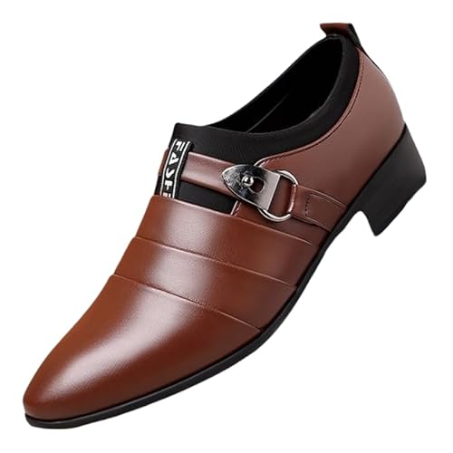 Herren Leder Mokassins Herren Anzugschuhe Schnürhalbschuhe Klassischer Business Derby Oxford Hochzeit Schuhe Für GeschäFtstreffen, Hochzeiten Oder Andere Formelle Anlässe (Braun,48) von JXpxbao