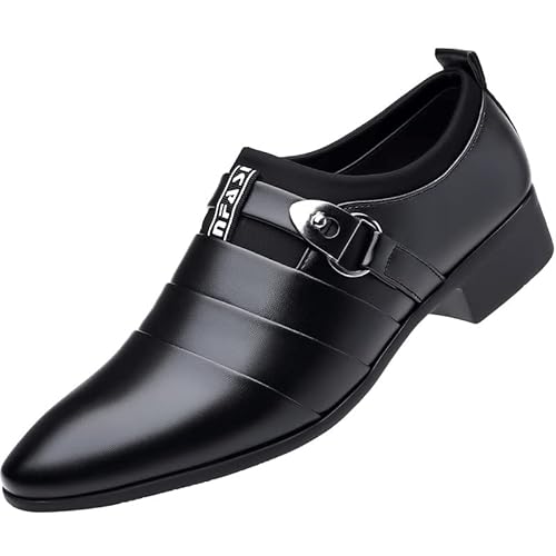 Herren Leder Mokassins Herren Anzugschuhe Schnürhalbschuhe Klassischer Business Derby Oxford Hochzeit Schuhe Für GeschäFtstreffen, Hochzeiten Oder Andere Formelle Anlässe (Schwarz,47) von JXpxbao