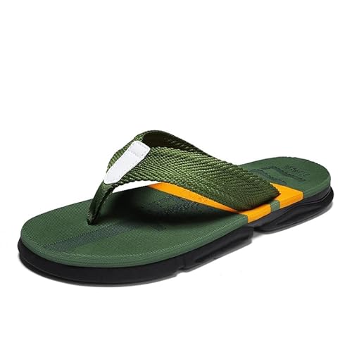 Herren Orthopädische Sandalen Flip Flops Weich Leder Bade Sandalen Comfy Breite Füße Badelatschen Yoga Matte Fußbett Sommer Strand Zehentrenner Rutschfest Badesandalen Gr. 39-45 (Militärgrün,39) Herren Orthopädische Sandalen Flip Flops Weich Leder Bade Sandalen Comfy Breite Füße Badelatschen Yoga Matte Fußbett Sommer Strand Zehentrenner Rutschfest Badesandalen Gr. 39-45 (Militärgrün,39) von JXpxbao