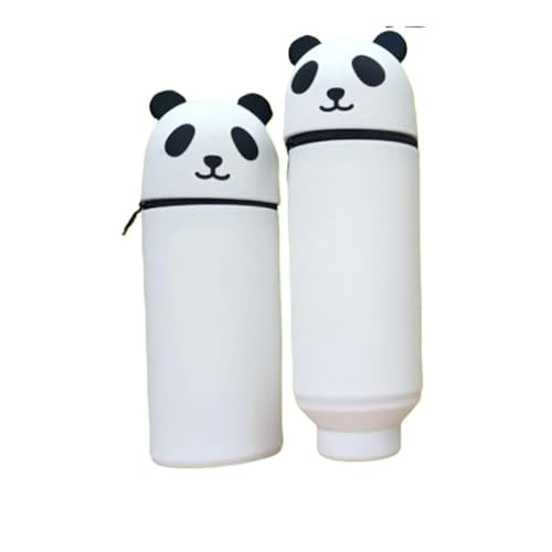 JXpxbao 2-in-1-Federmäppchen Aus Weichem Silikon – Süßes Federmäppchen, Federmäppchen Mit Tiermotiv, Federmäppchen, Federmäppchen, Federmäppchen Für Jungen Und Mädchen (Biene) (Panda 1) von JXpxbao