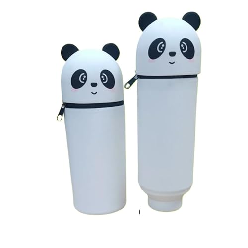 JXpxbao 2-in-1-Federmäppchen Aus Weichem Silikon – Süßes Federmäppchen, Federmäppchen Mit Tiermotiv, Federmäppchen, Federmäppchen, Federmäppchen Für Jungen Und Mädchen (Biene) (Panda 4) von JXpxbao