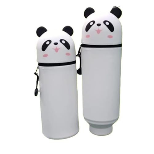 JXpxbao 2-in-1-Federmäppchen Aus Weichem Silikon – Süßes Federmäppchen, Federmäppchen Mit Tiermotiv, Federmäppchen, Federmäppchen, Federmäppchen Für Jungen Und Mädchen (Biene) (Panda 6) von JXpxbao